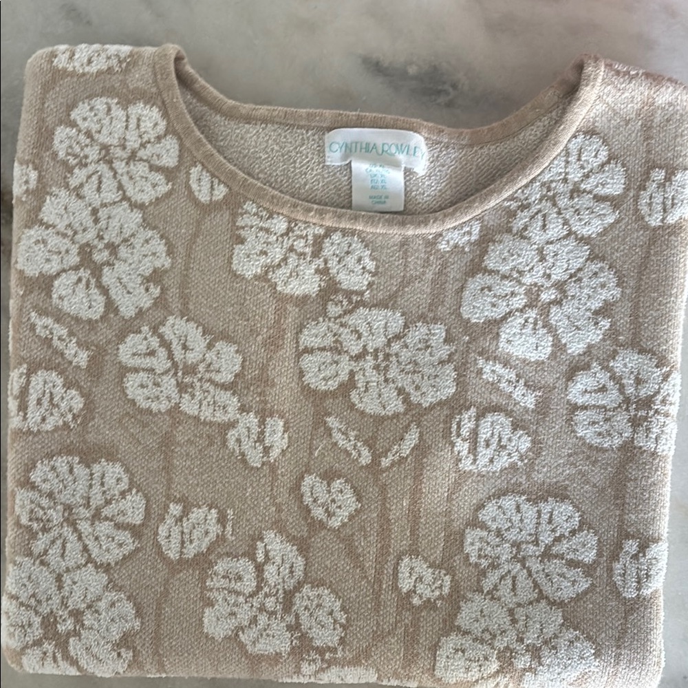 Cynthia Rowley Cream Floral Women's Sweater